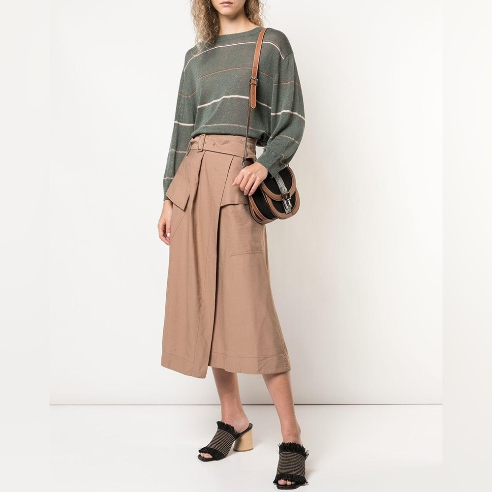 Vince Utility Cargo Style Midi Skirt